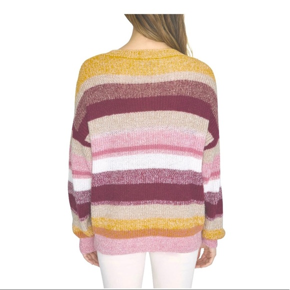NEW Sanctuary Stripe Crewneck Wool and Mohair Blend Relaxed Fit Sweater NWT - Picture 4 of 9